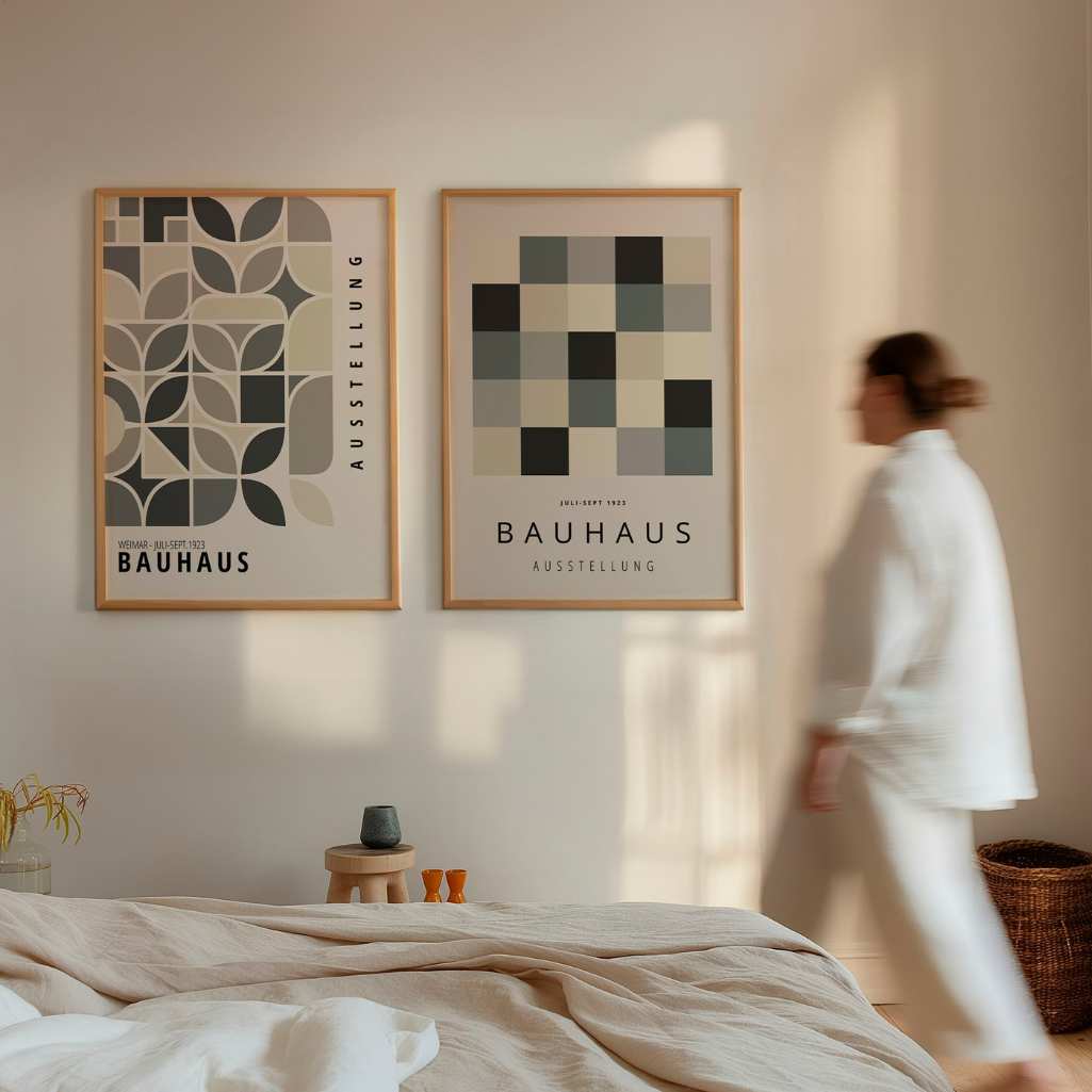 Bauhaus Gris Beige – Set de 2 pósteres