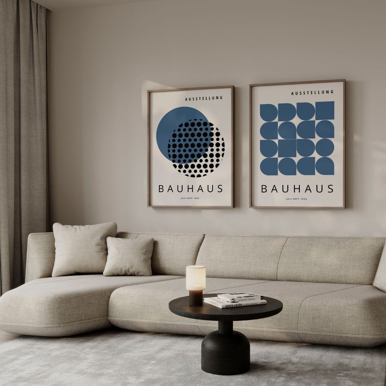 Bauhaus Minimal Azul marino – Set de 2 pósteres