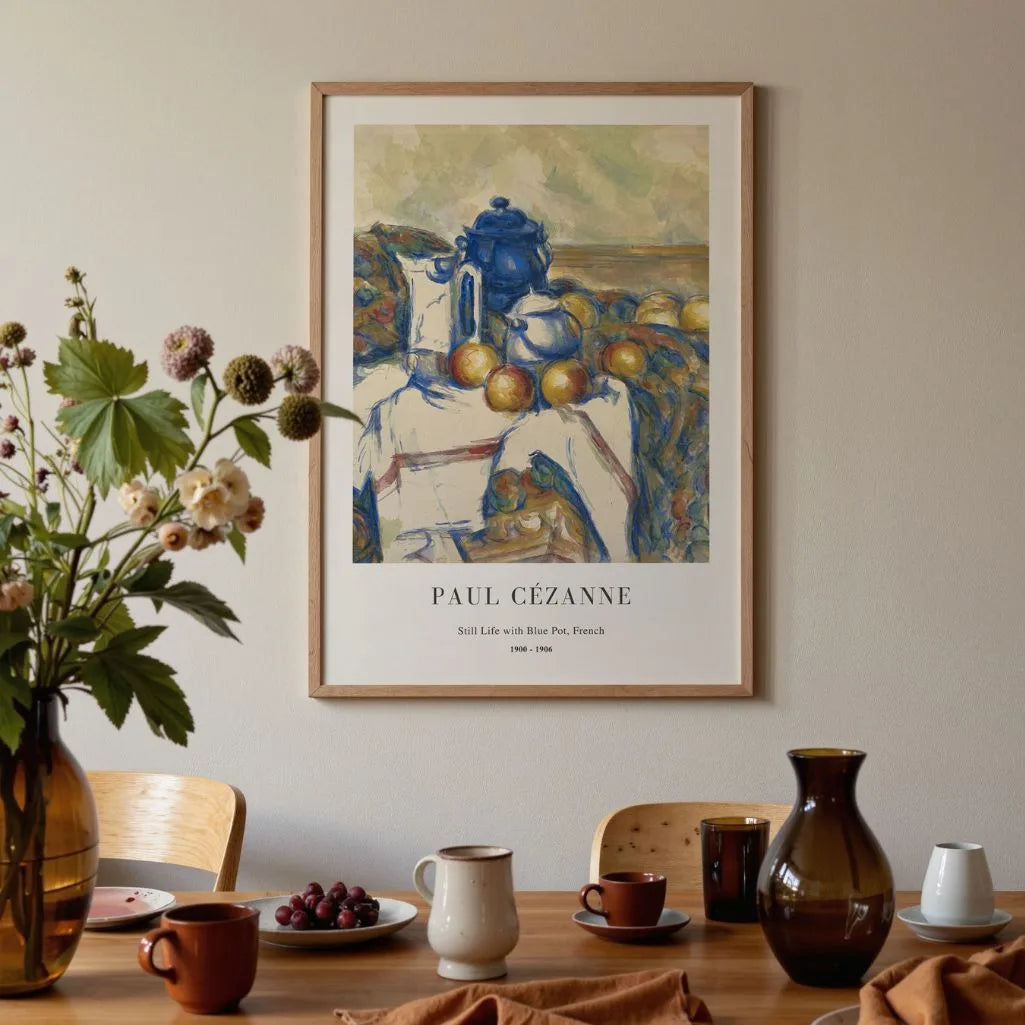 Paul Cézanne – Naturaleza muerta con jarra azul Póster