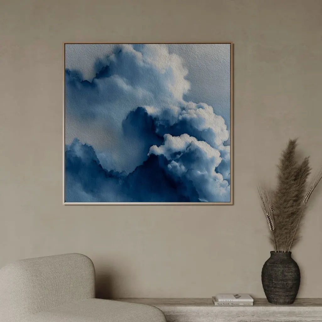Lienzo enmarcado – Nubes azules