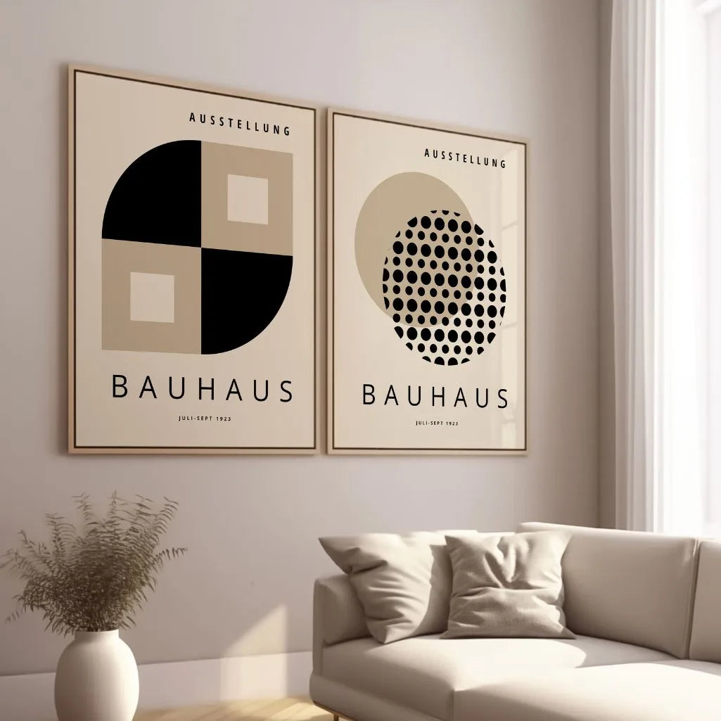 Bauhaus Negro Beige – Set de 2 pósteres