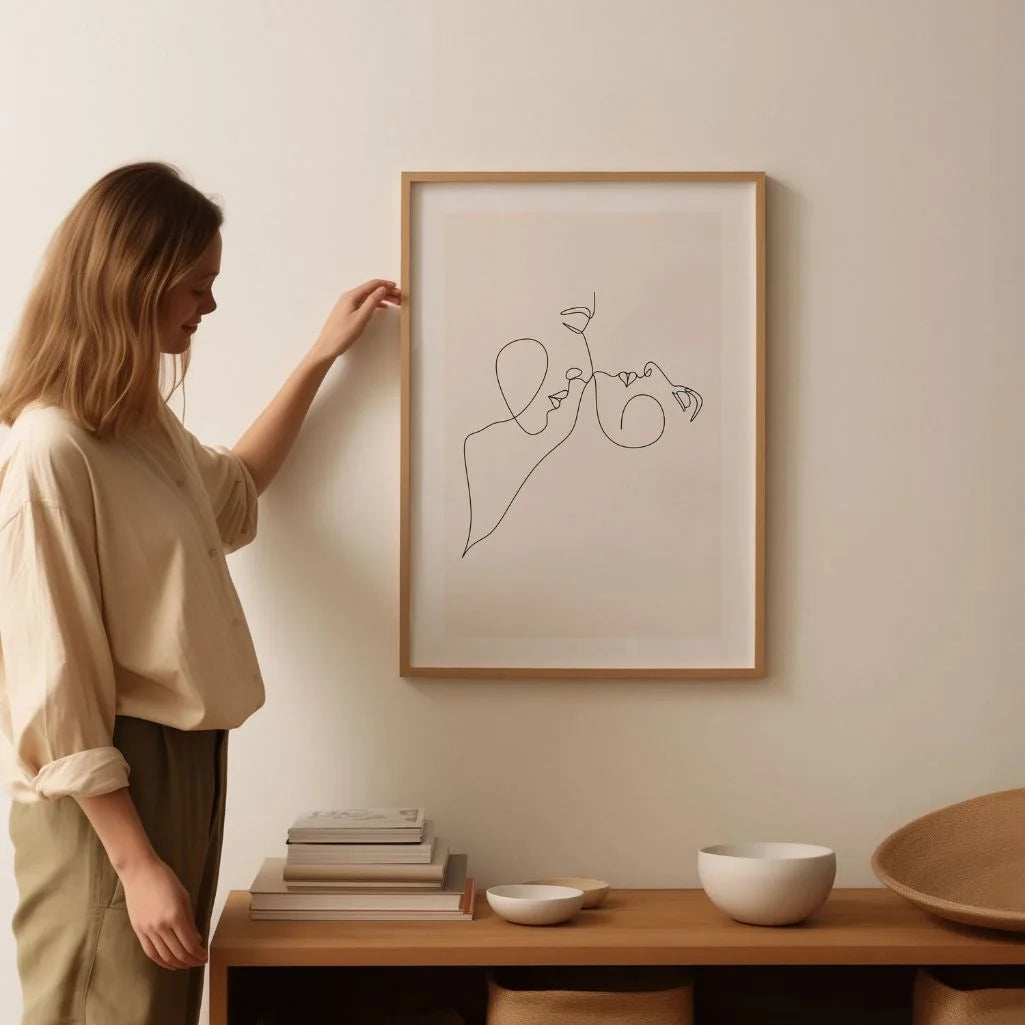 Póster – Rostros en beso