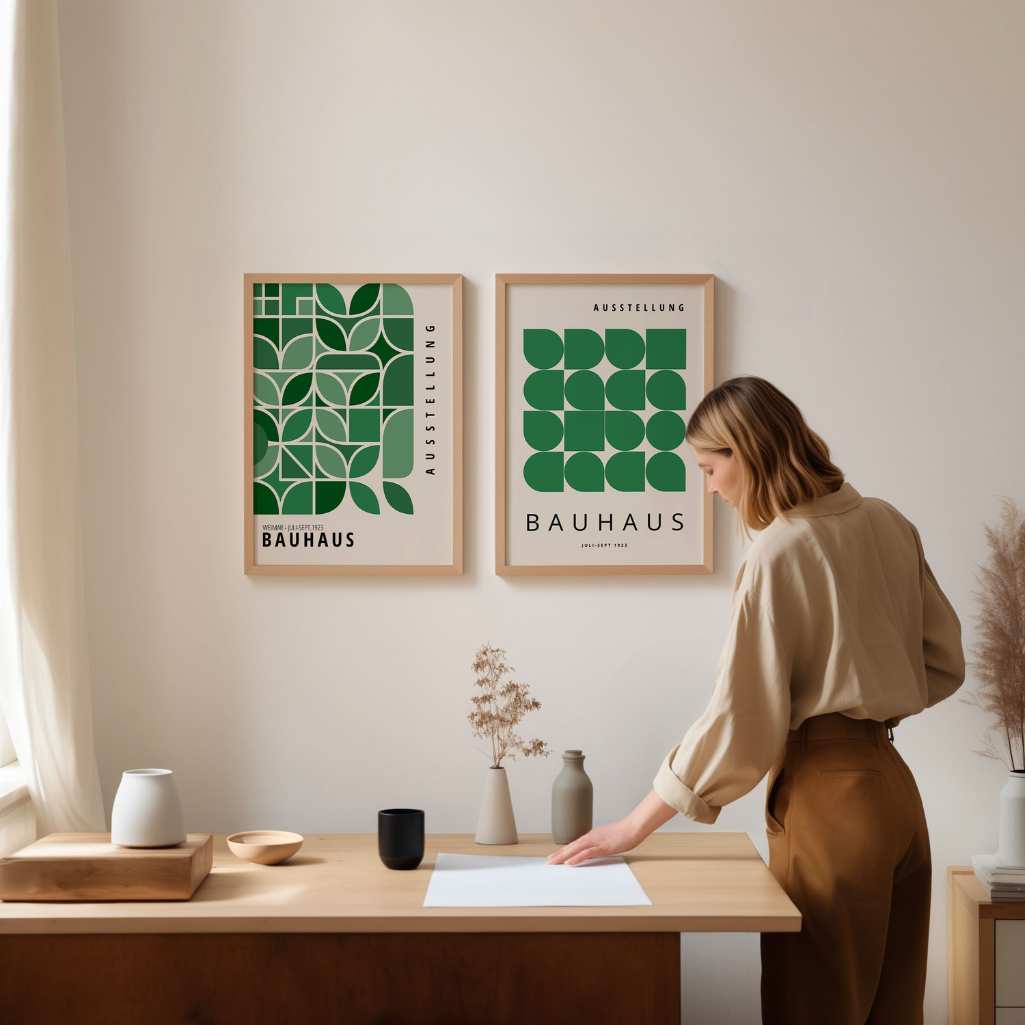 Bauhaus Verde – Set de 2 pósteres
