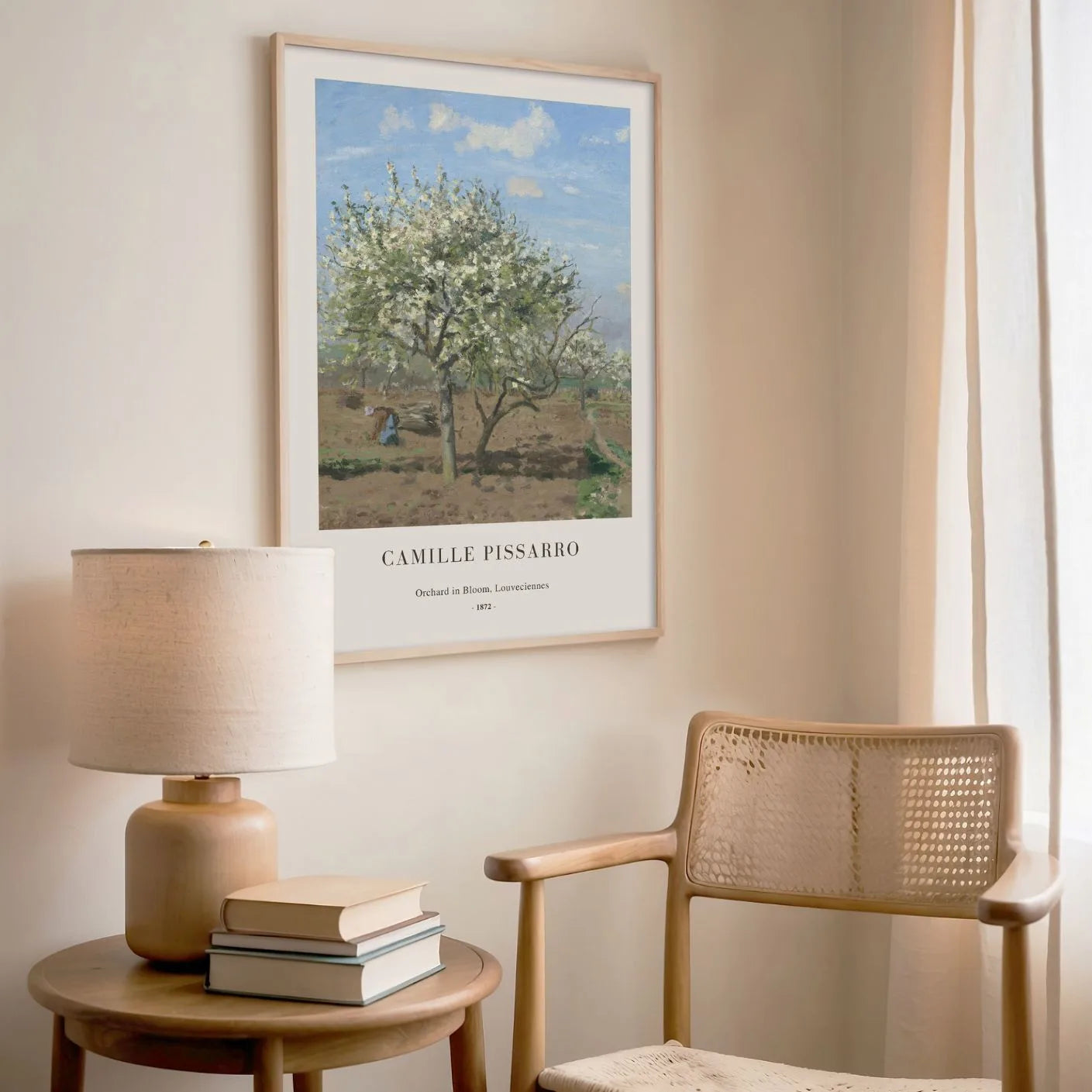 Camille Pissarro – Huerto en flor, Louveciennes Póster