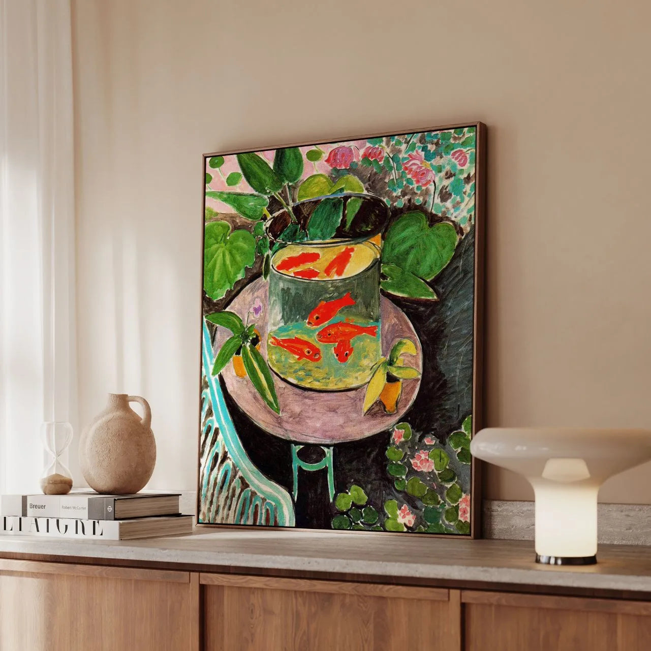 Lienzo enmarcado – Peces rojos
