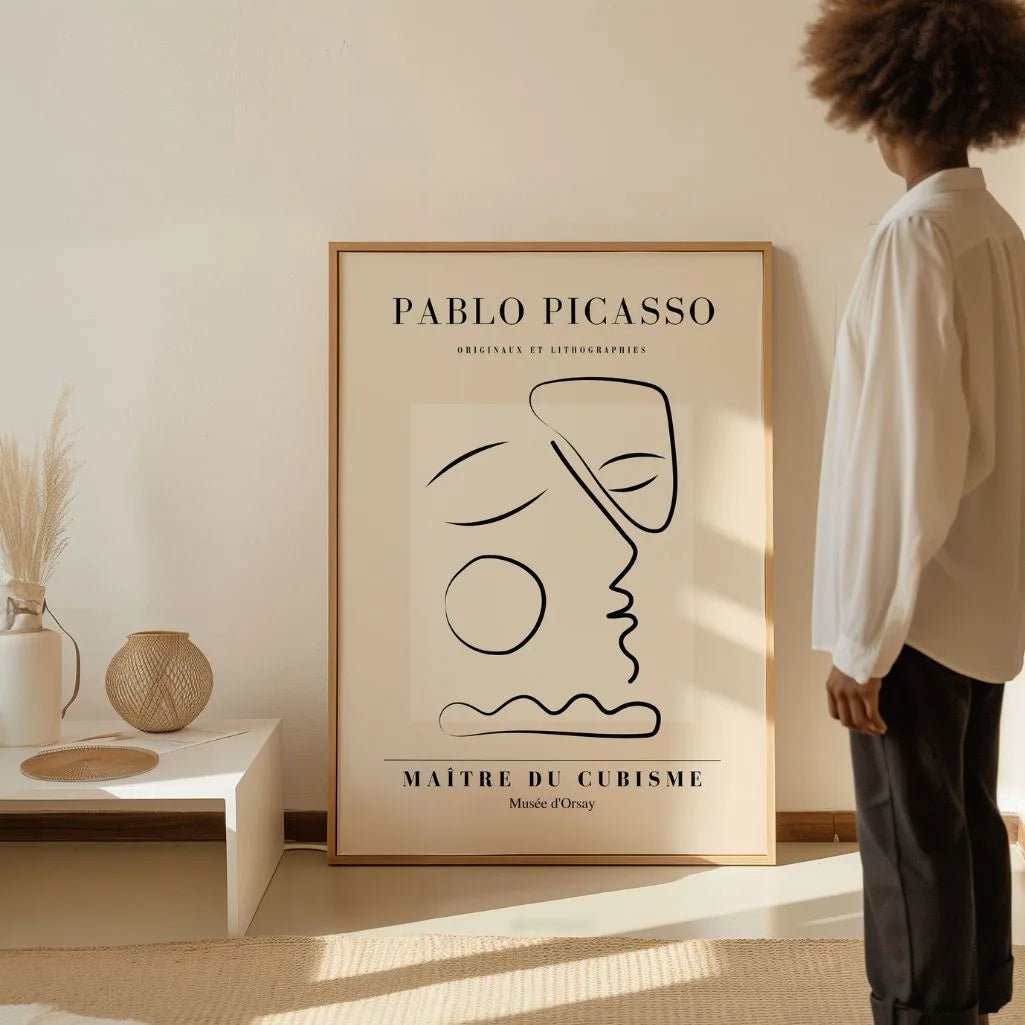 Póster inspirado en Pablo Picasso – Perfil pensativo