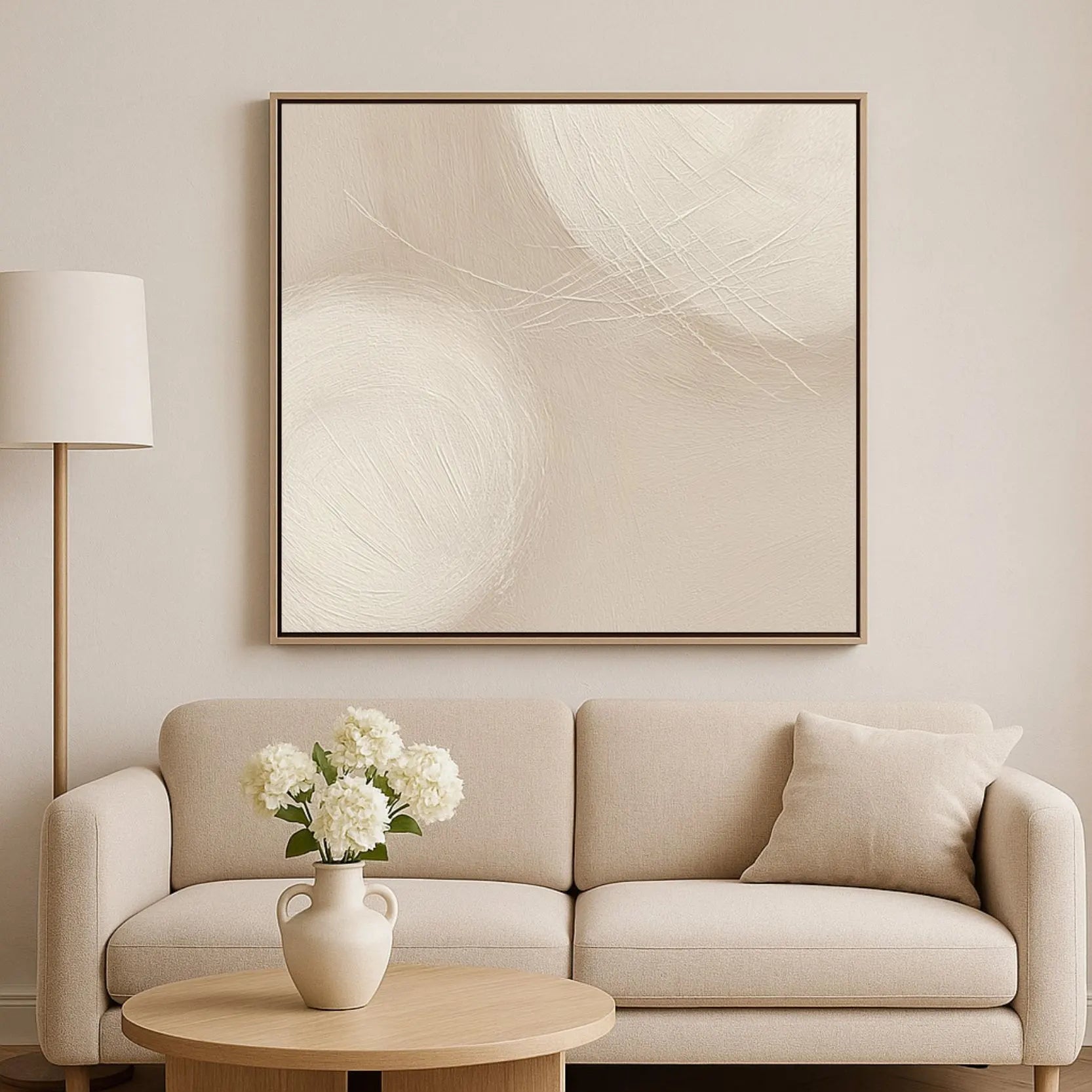 Lienzo enmarcado – Armonía beige