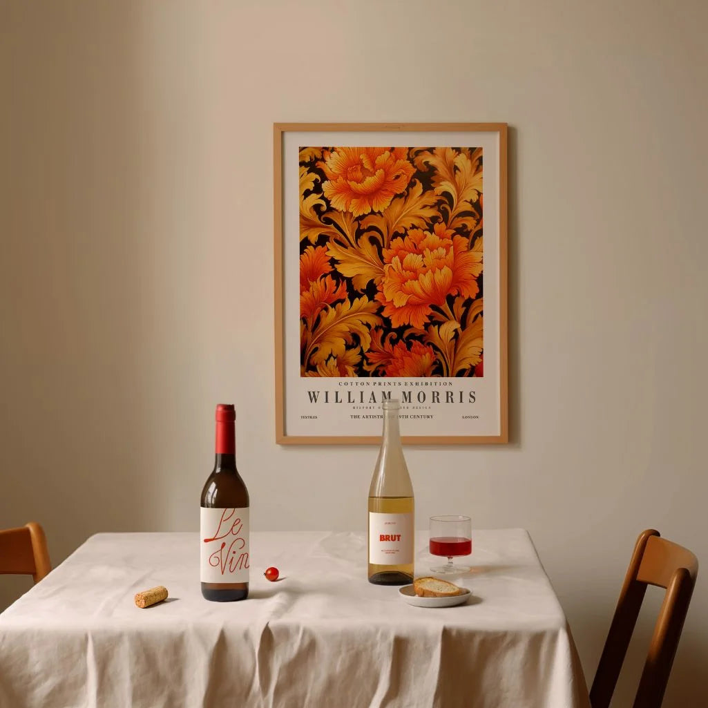Póster – Motivo Floral Dorado
