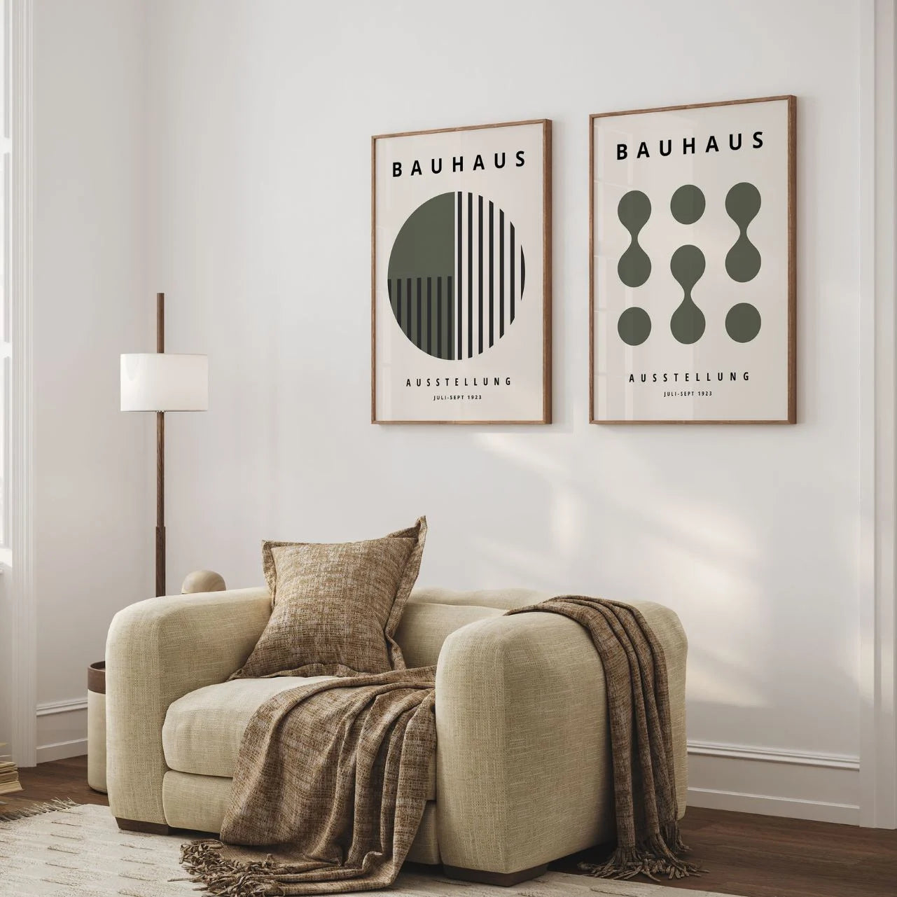 Bauhaus Verde oliva – Set de 2 pósteres