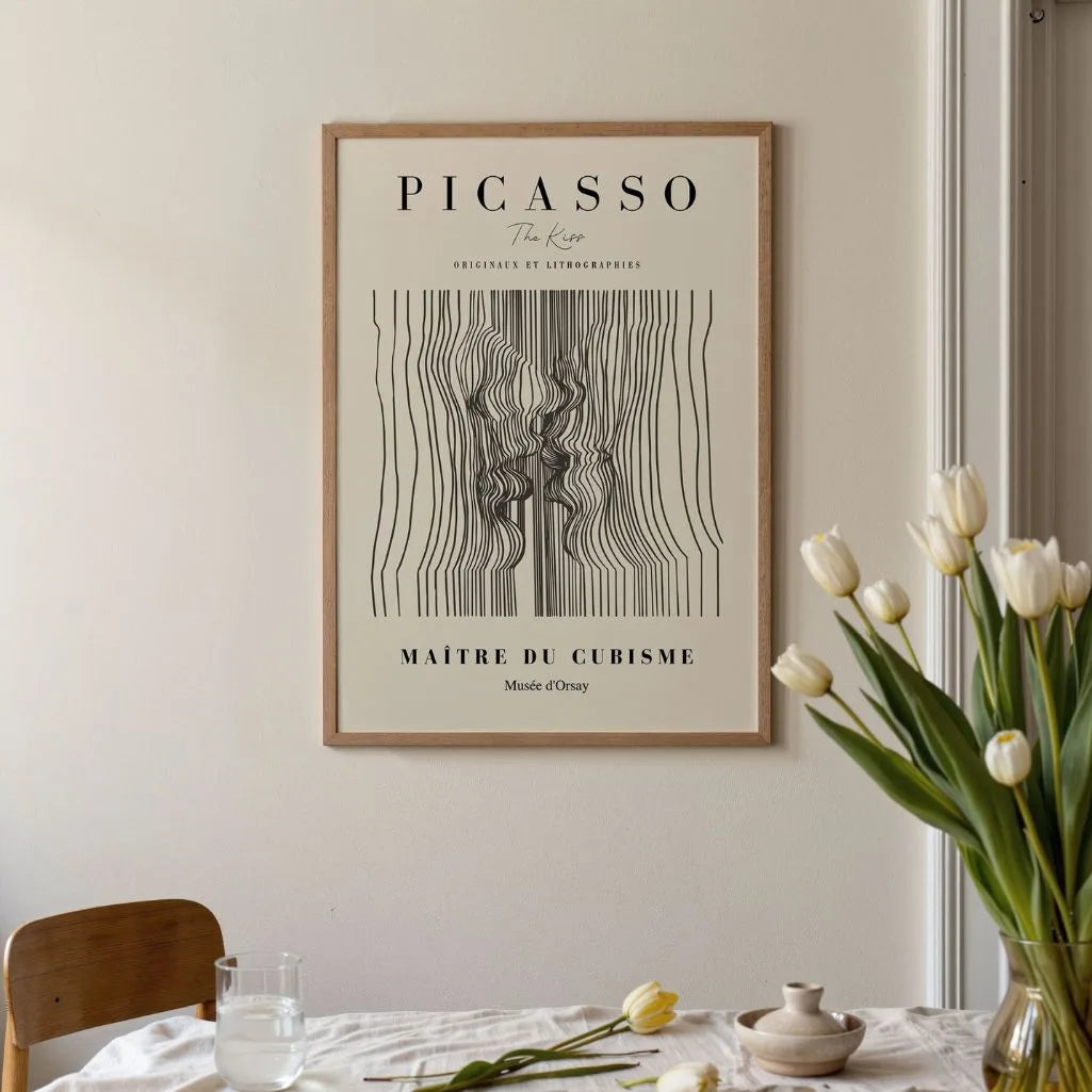 Póster inspirado en Pablo Picasso – Beso lineal