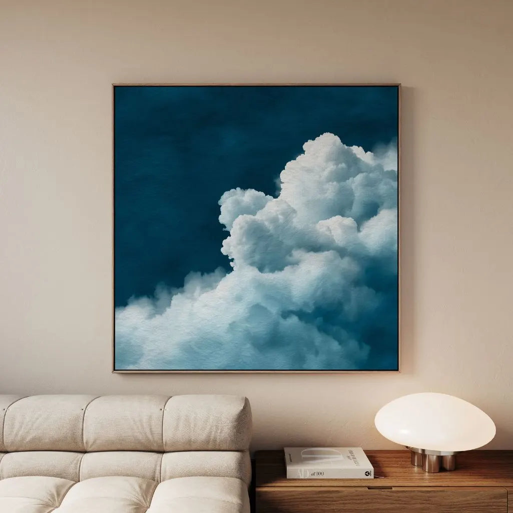 Lienzo enmarcado – Nubes blancas