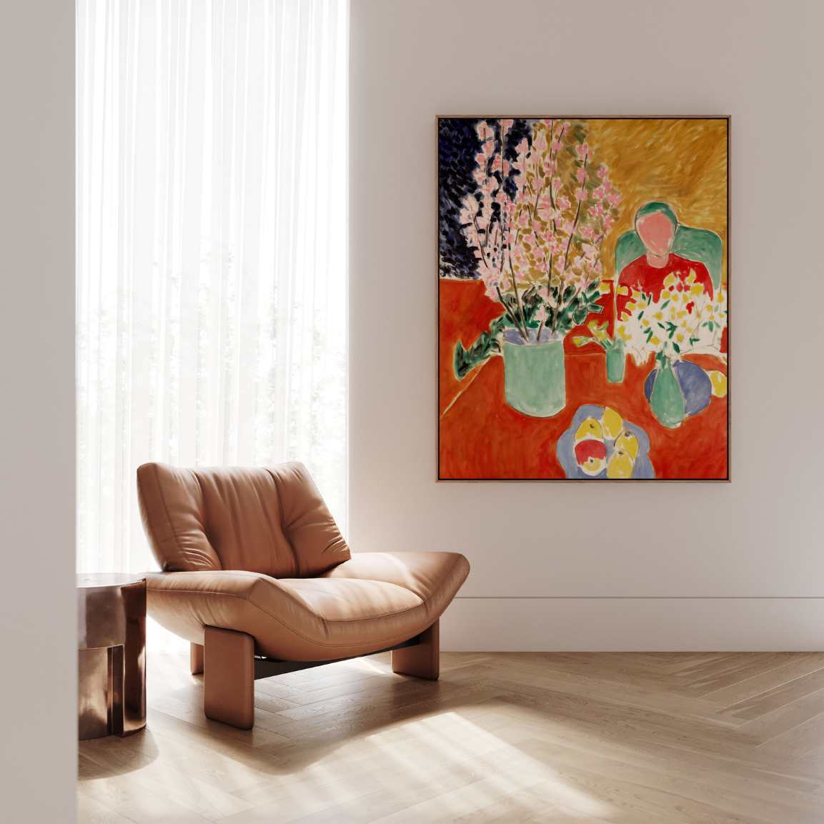 Lienzo enmarcado – Flores de ciruelo
