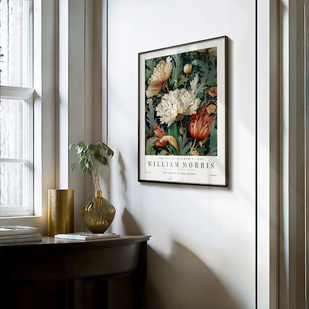 Póster – Flores Crema y Rojas