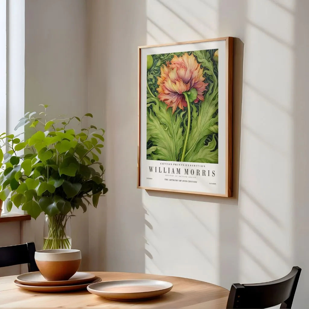 Póster – Flor Verde y Naranja