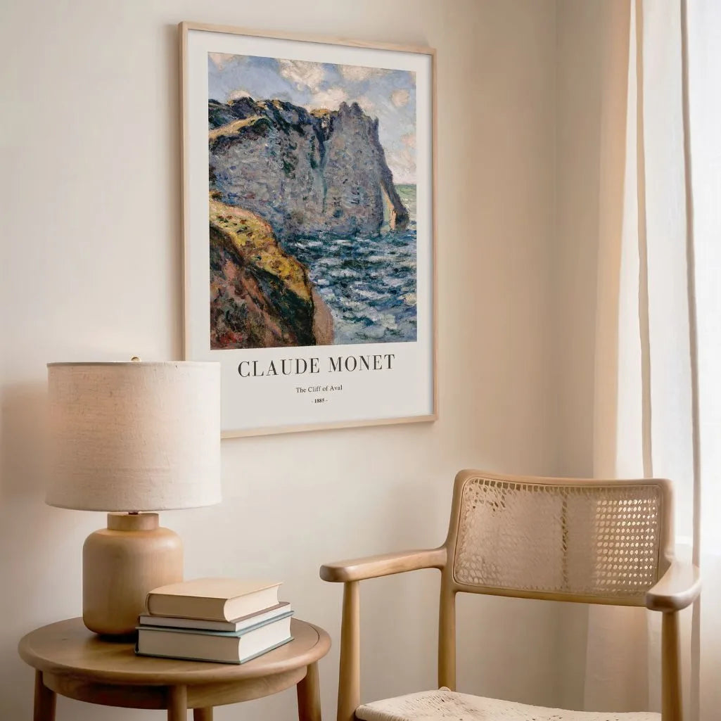 Claude Monet – El acantilado de Aval, Étretat Póster