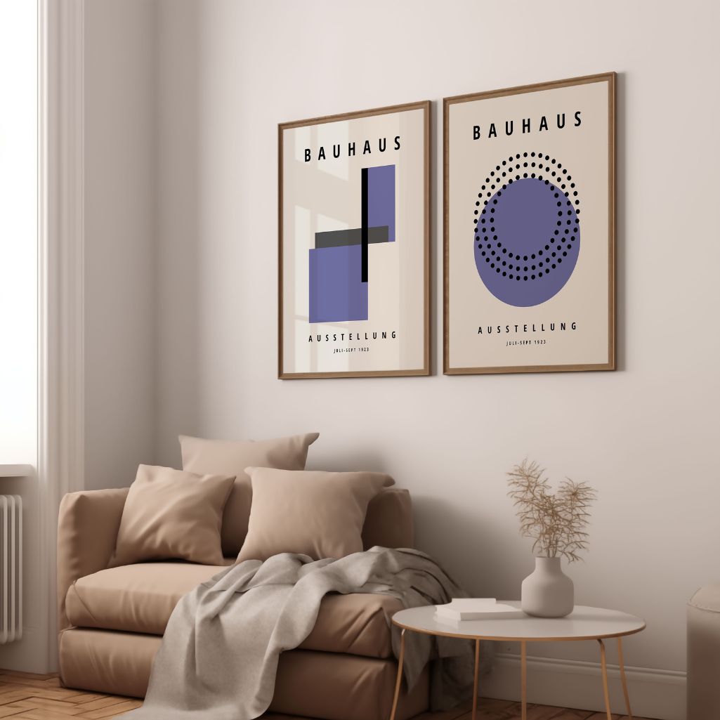 Bauhaus Formas Púrpura – Set de 2 pósteres