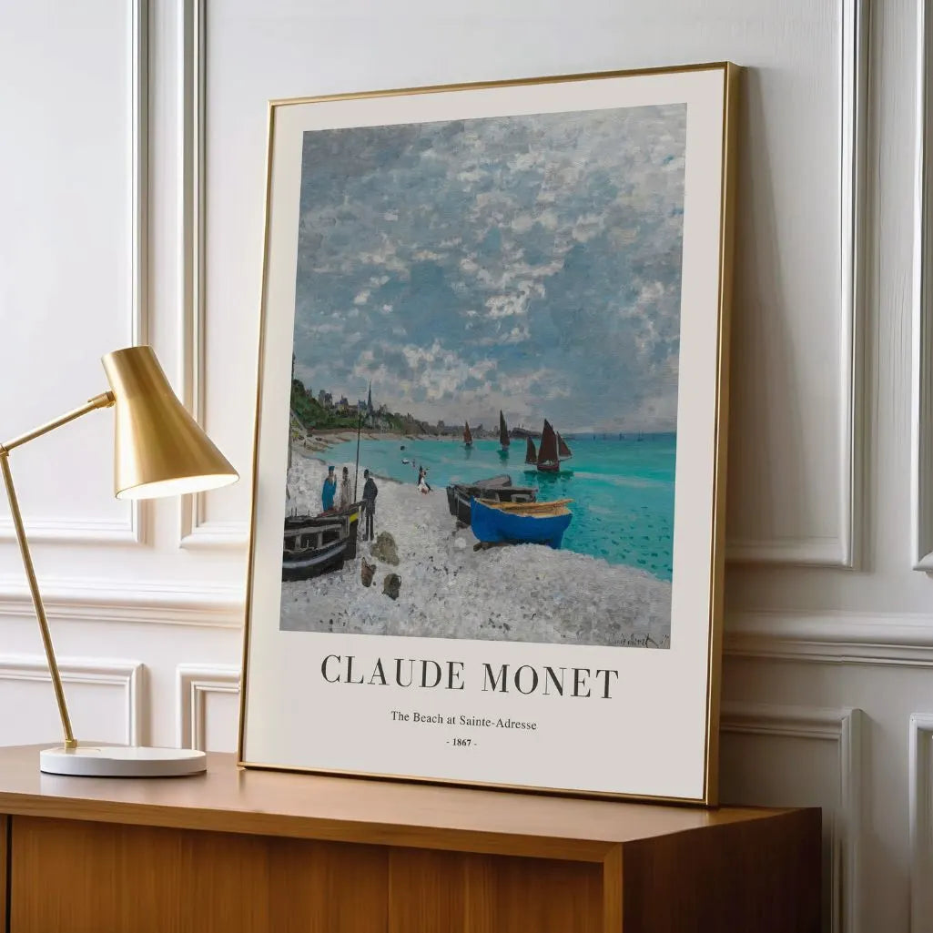 Claude Monet – La playa de Sainte-Adresse Póster