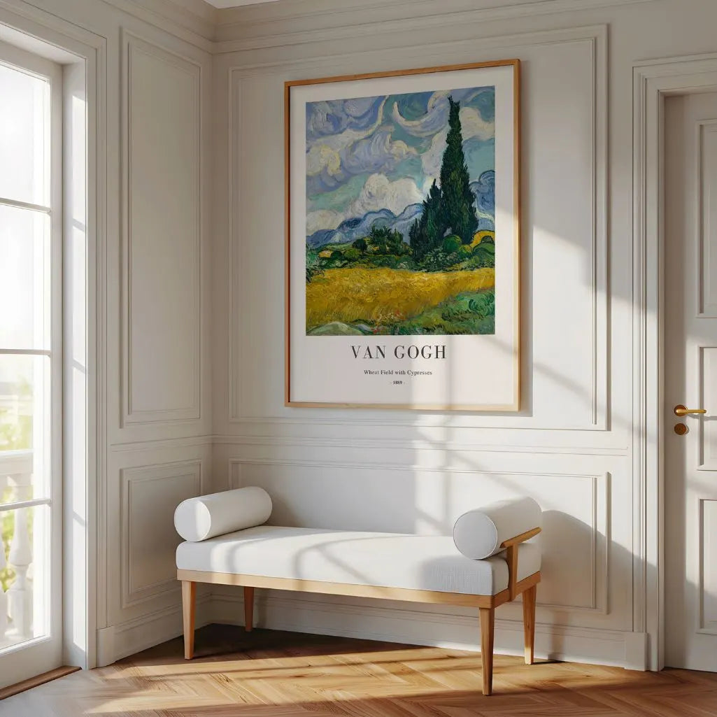 Póster Vincent van Gogh – Campo de trigo con cipreses