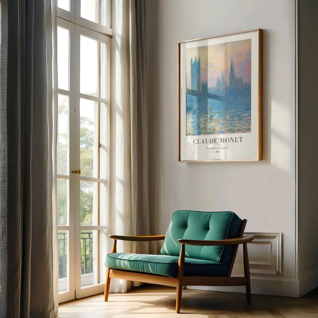 Claude Monet – Las Casas del Parlamento Póster