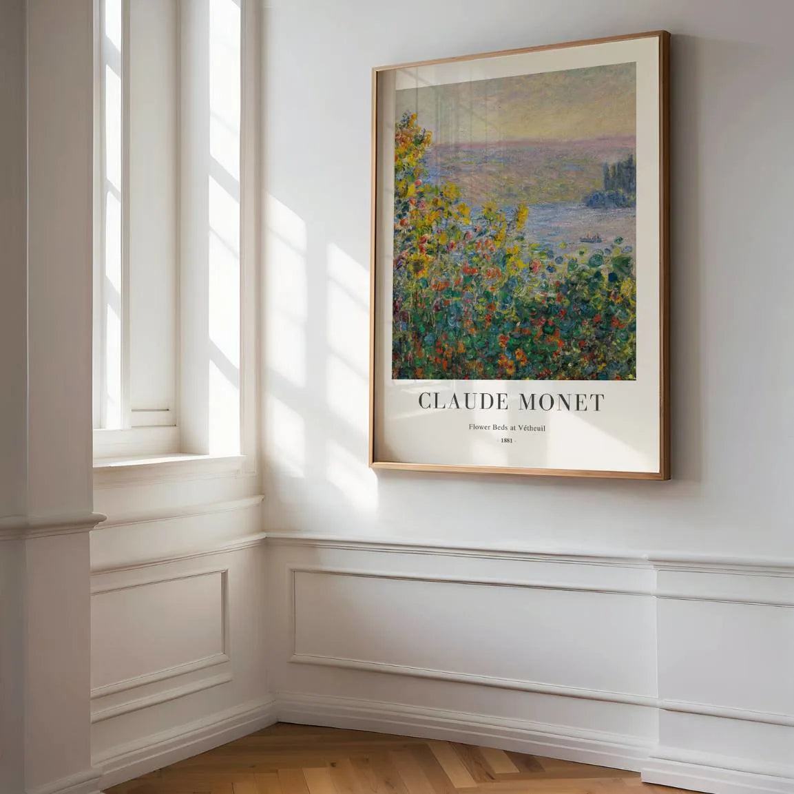 Póster Claude Monet – Parterres de flores en Vétheuil