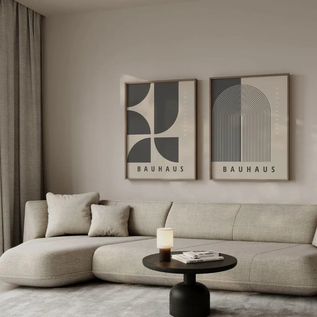 Bauhaus Geometría Grafito – Set De 2 Pósteres