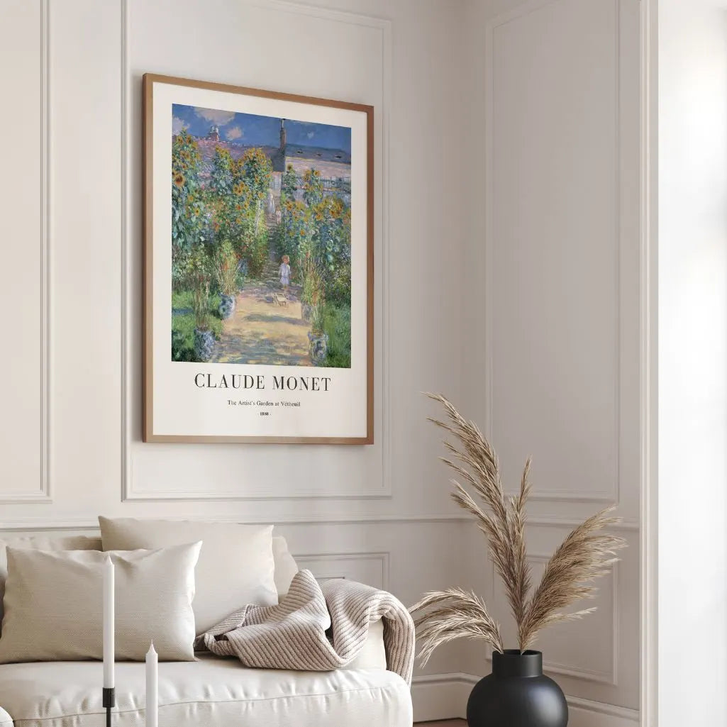 Claude Monet – El jardín del artista en Vétheuil Póster