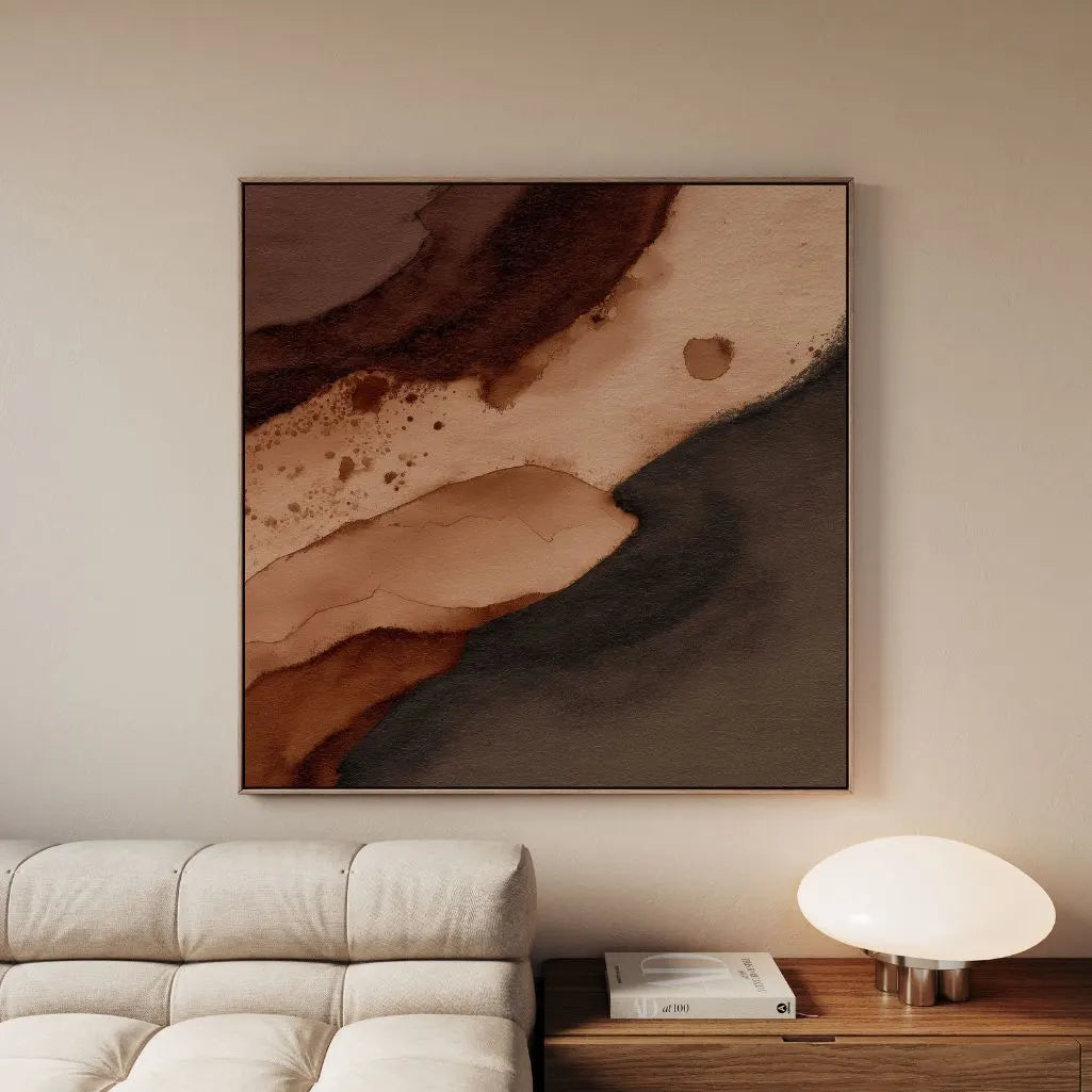 Lienzo enmarcado – Paisaje café
