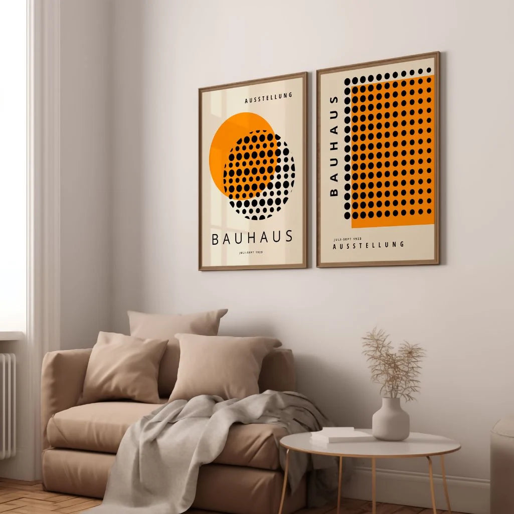 Bauhaus Negro Naranja – Set de 2 pósteres
