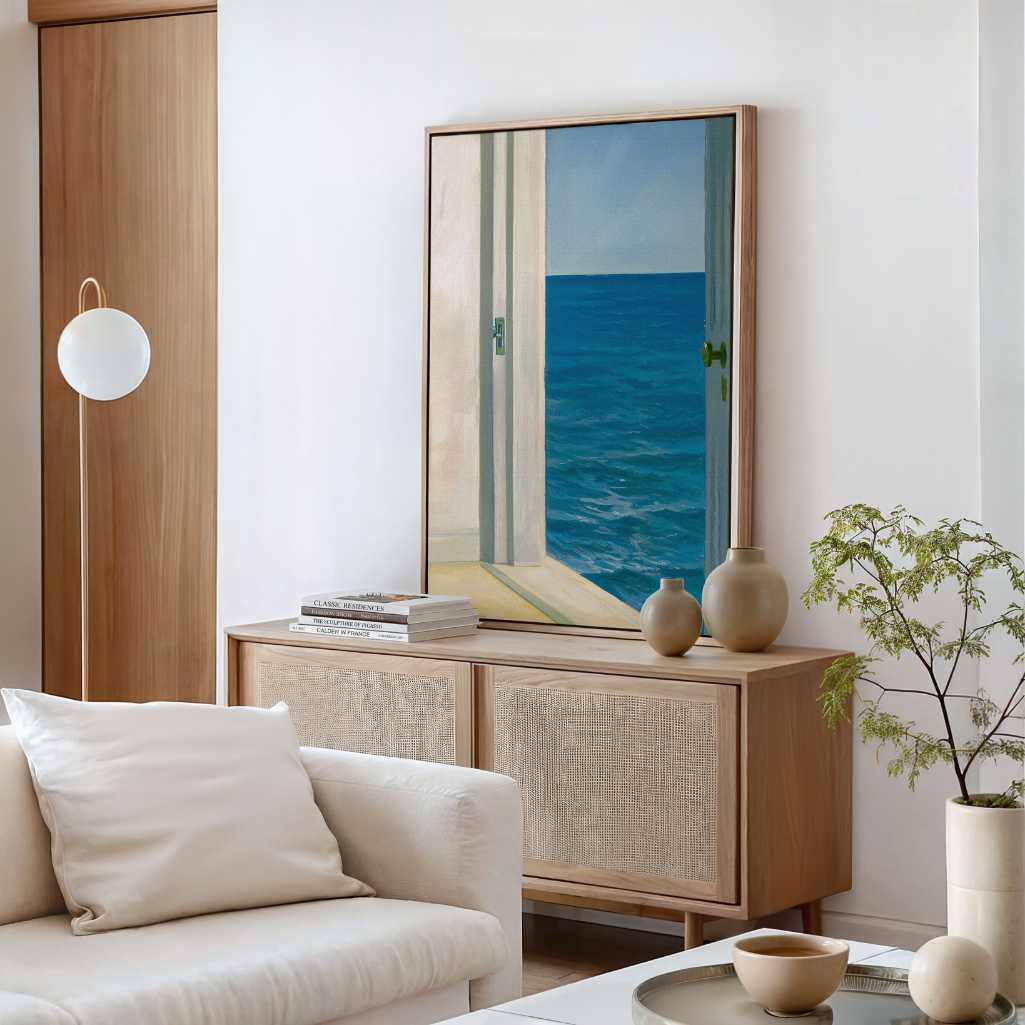 Lienzo enmarcado – Habitaciones frente al mar