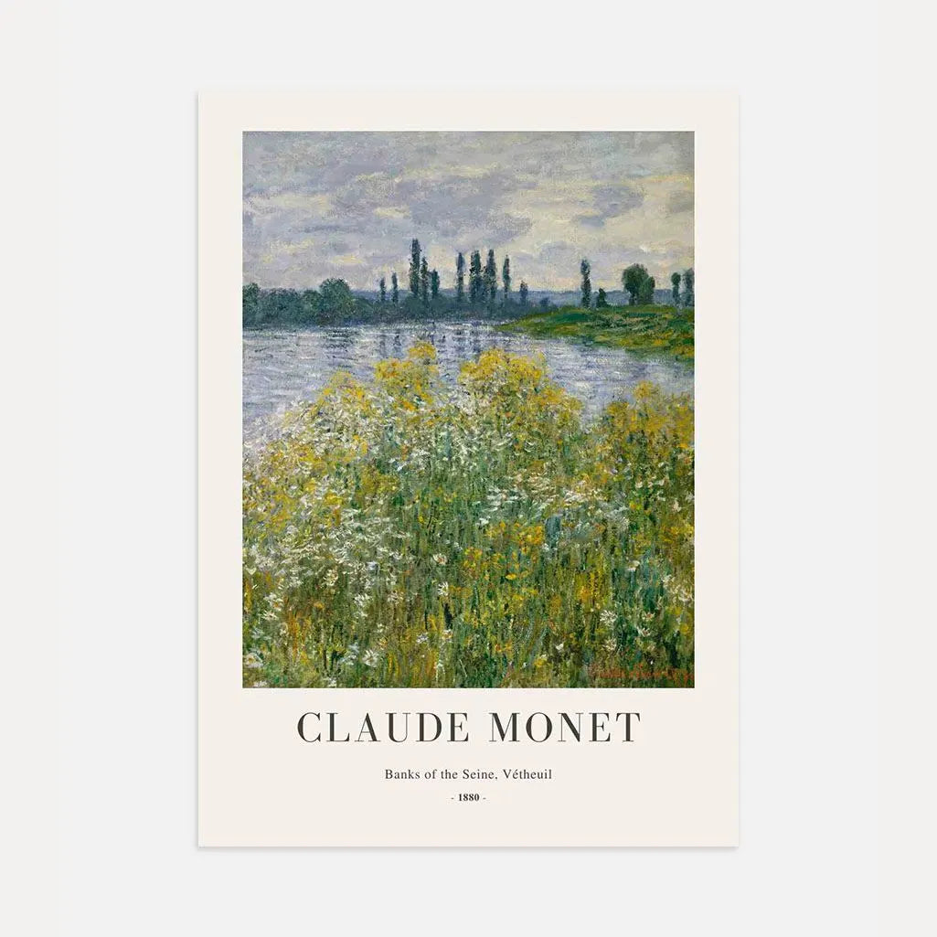 Claude Monet – Las orillas del Sena en Vétheuil Póster