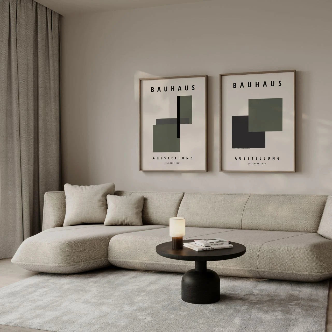 Bauhaus Verde y grafito – Set de 2 pósteres