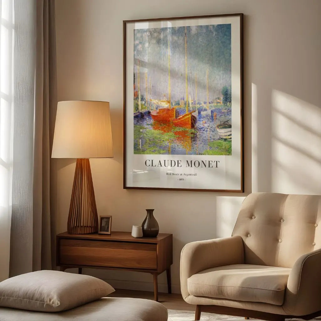 Póster Claude Monet – Barcos rojos en Argenteuil