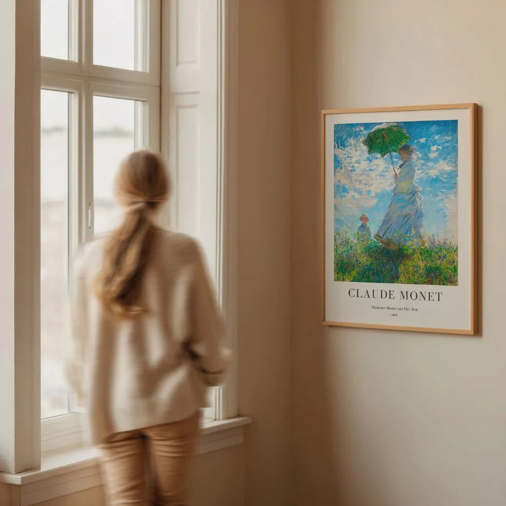 Claude Monet – Madame Monet con Sombrilla Póster