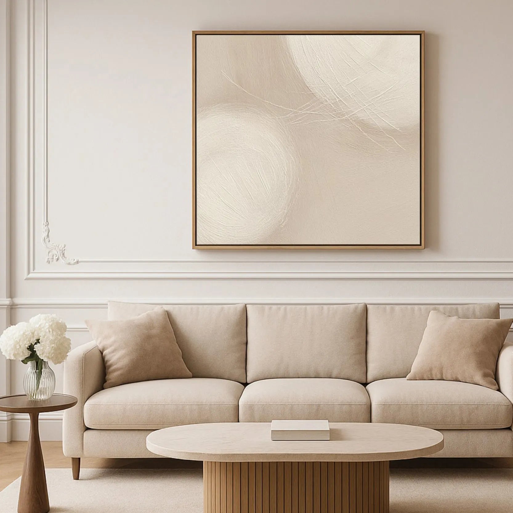 Lienzo enmarcado – Armonía beige