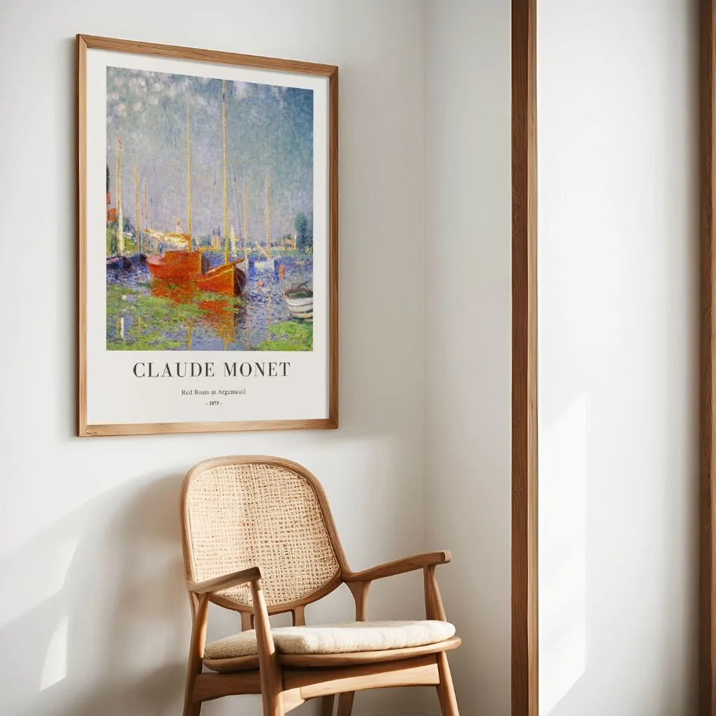 Póster Claude Monet – Barcos rojos en Argenteuil