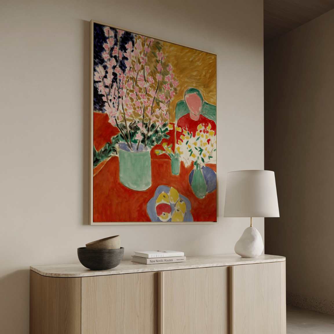 Lienzo enmarcado – Flores de ciruelo