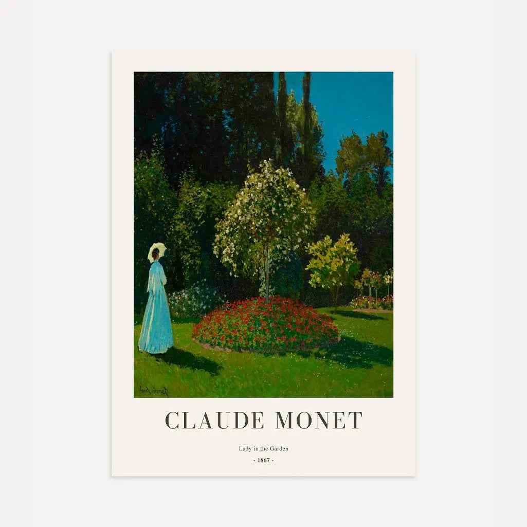 Claude Monet – Dama en el jardín Póster