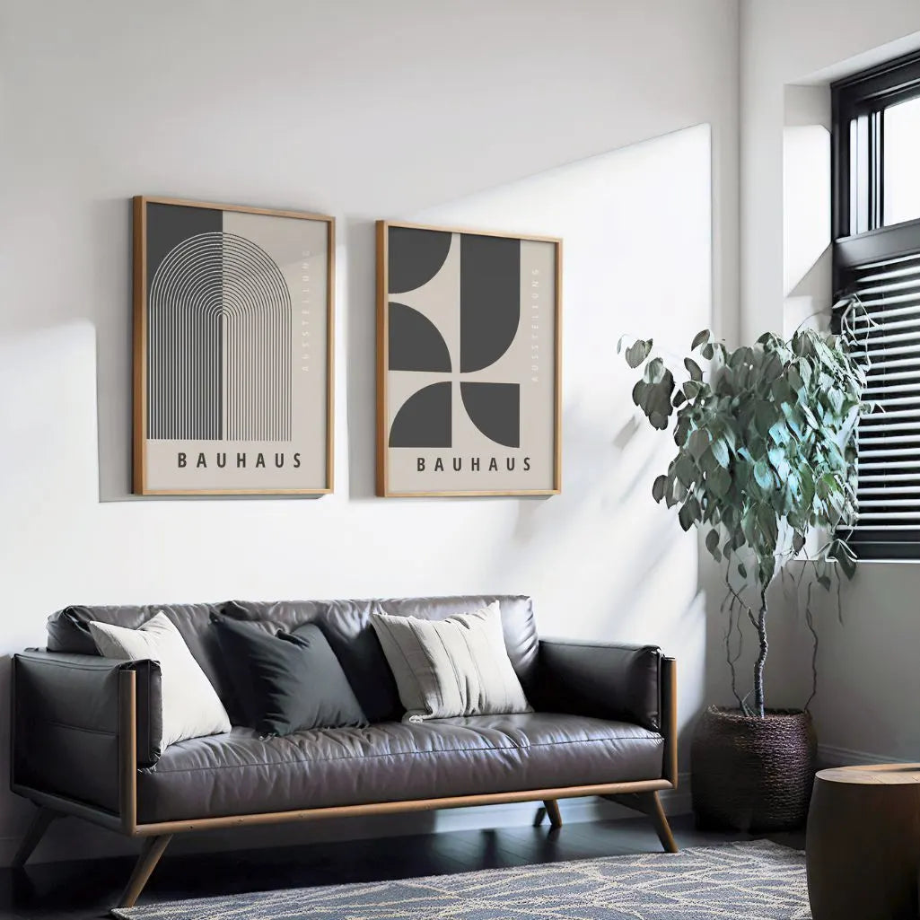 Bauhaus Geometría Grafito – Set De 2 Pósteres