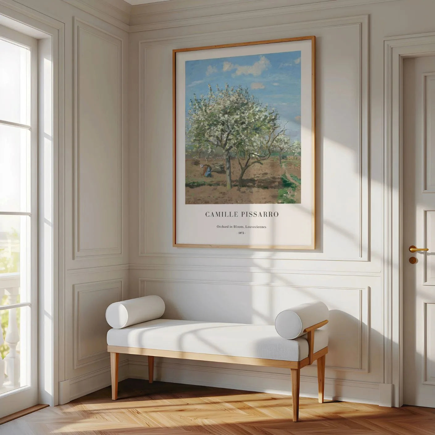 Camille Pissarro – Huerto en flor, Louveciennes Póster