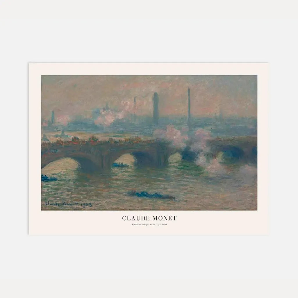Claude Monet – Waterloo Bridge, Día gris Póster