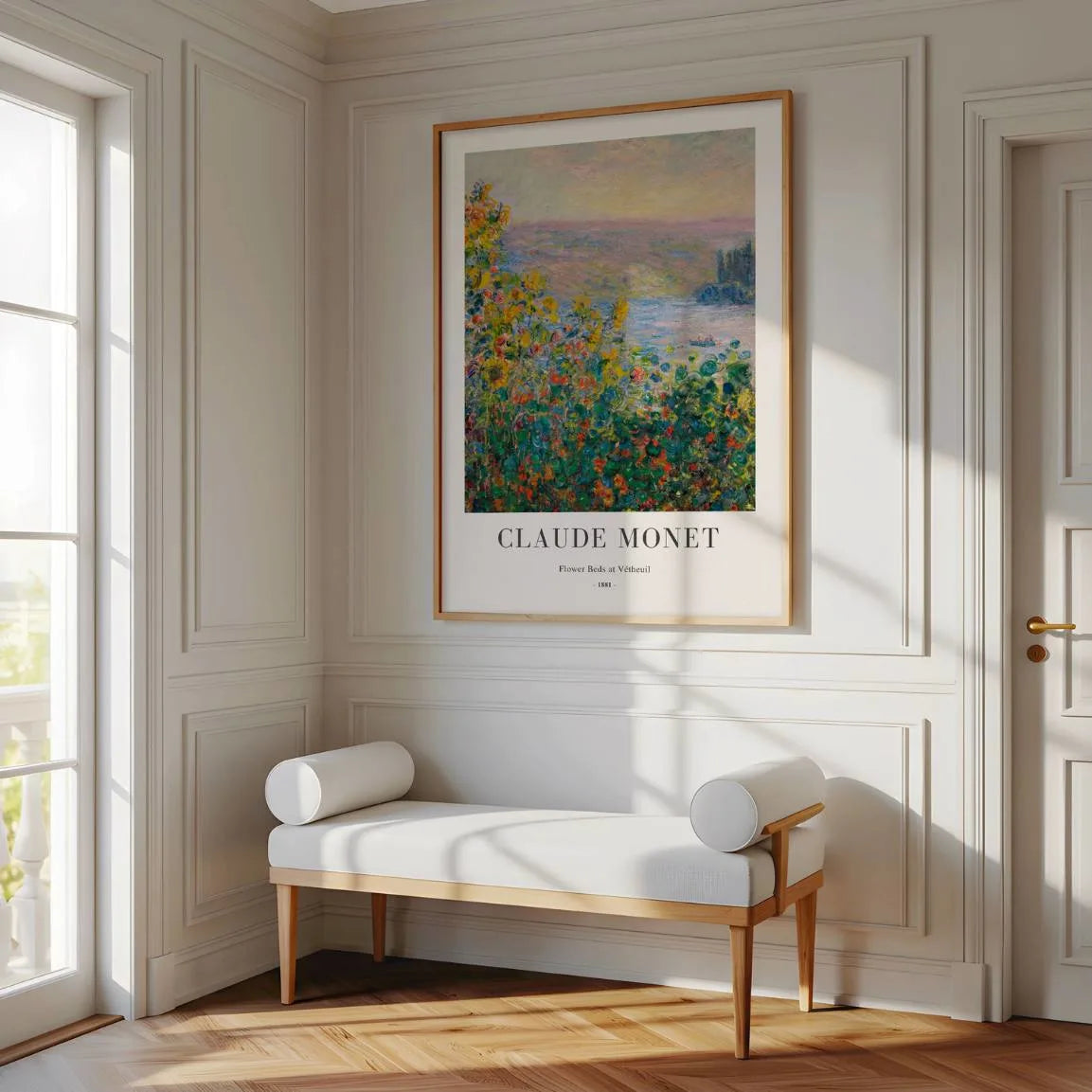 Póster Claude Monet – Parterres de flores en Vétheuil