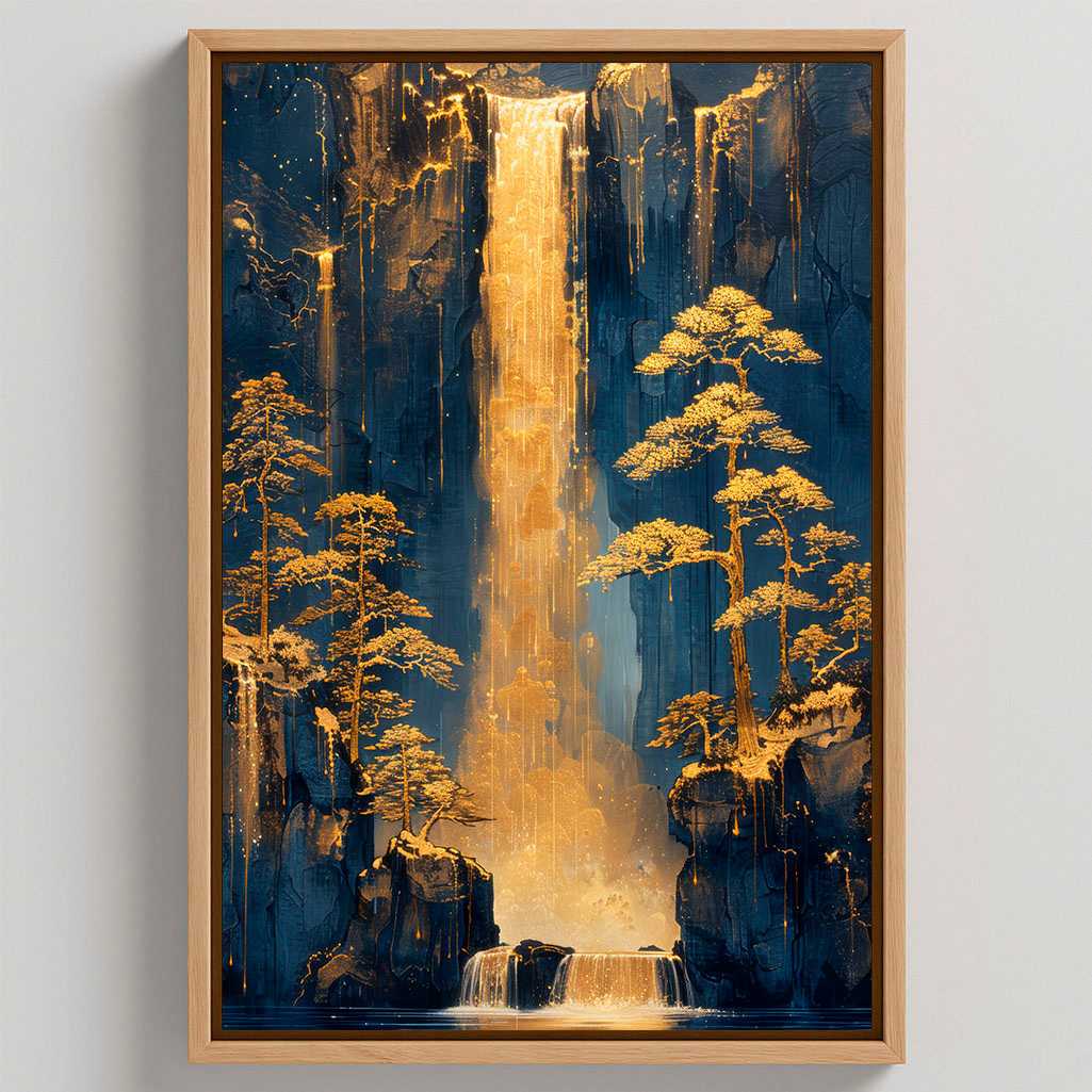 Lienzo enmarcado - Cascada dorada