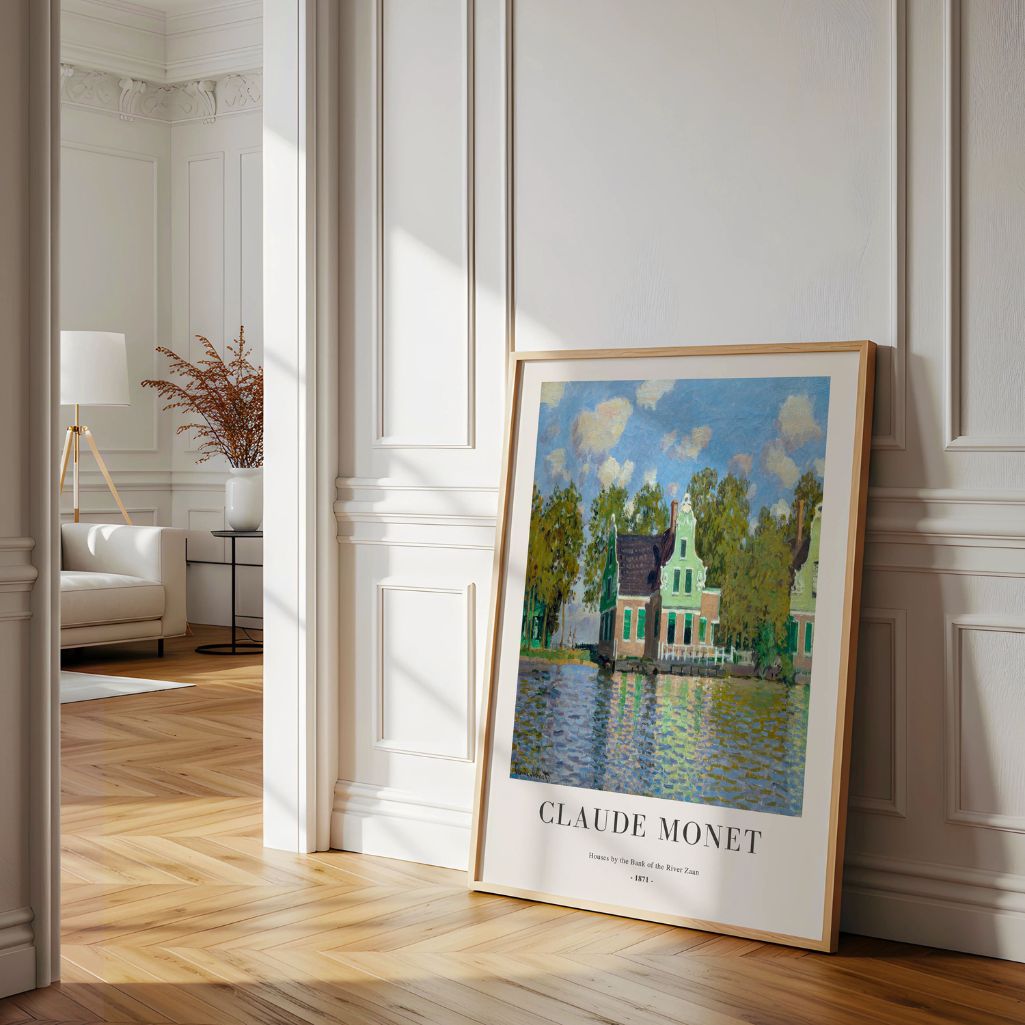Claude Monet – Casas a orillas del río Zaan (1871) Póster