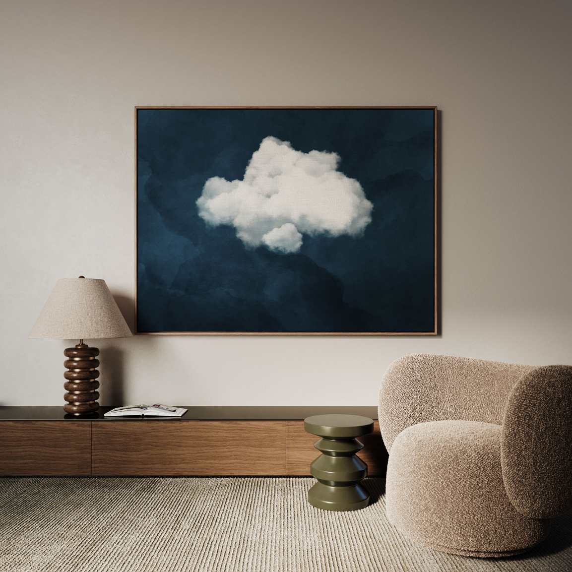 Lienzo enmarcado - Nube blanca