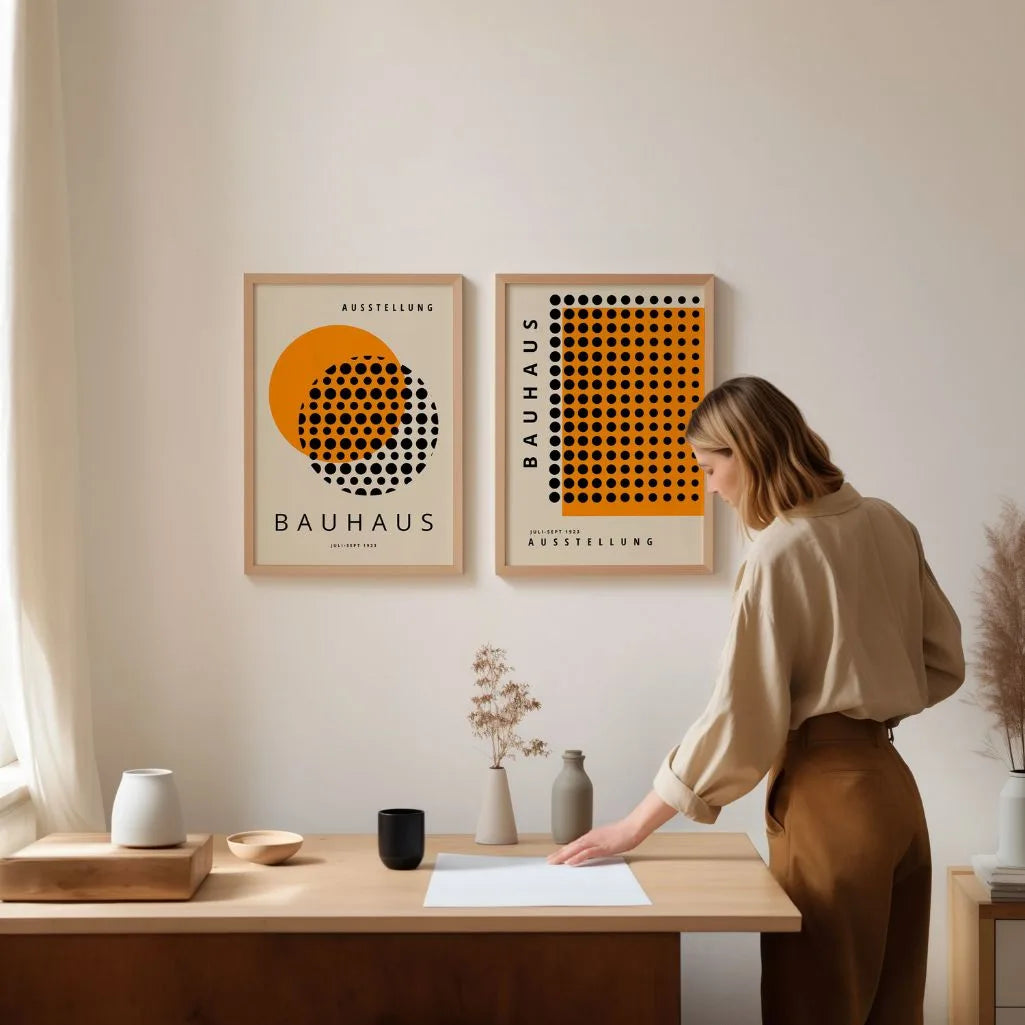 Bauhaus Negro Naranja – Set de 2 pósteres