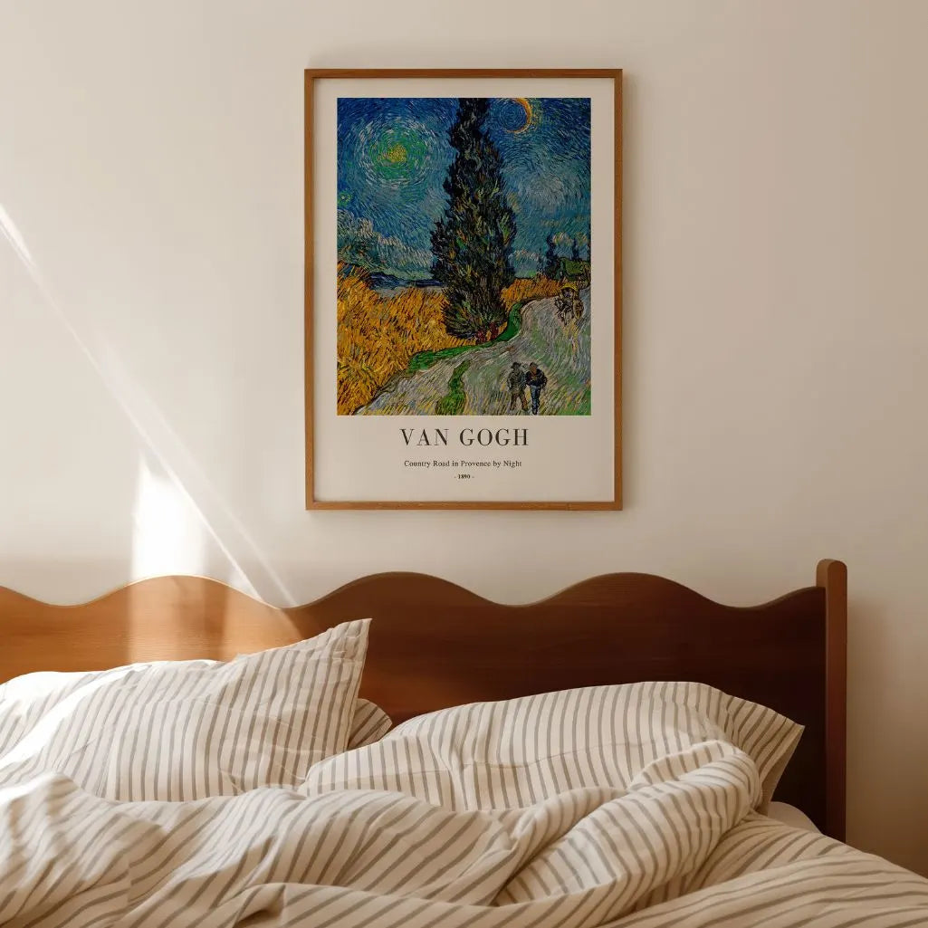 Póster Vincent van Gogh – Camino rural en Provenza de noche