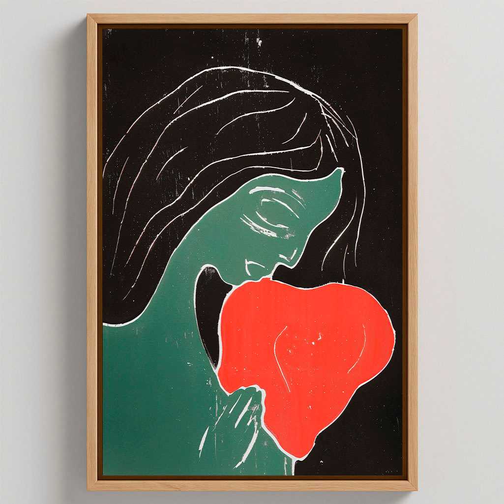 Lienzo enmarcado – Dos corazones