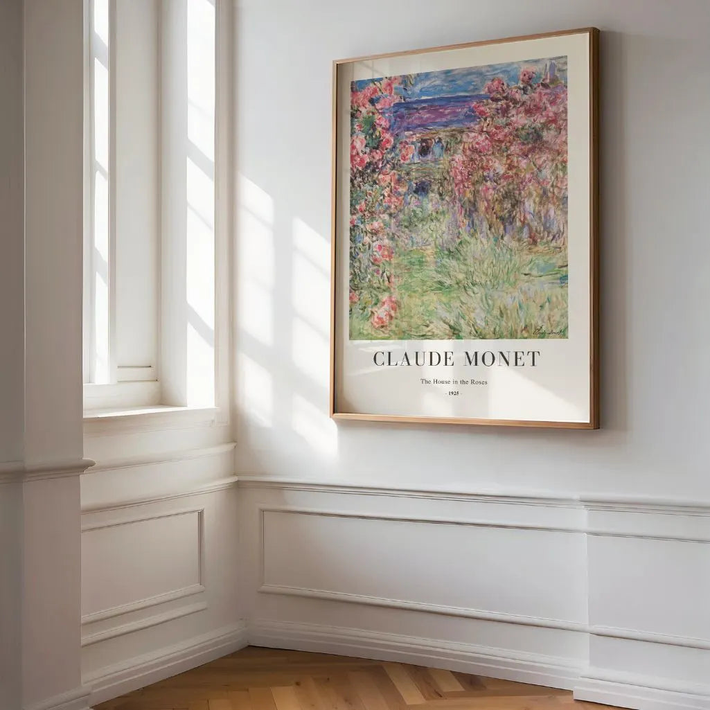 Claude Monet – La casa entre las rosas Póster
