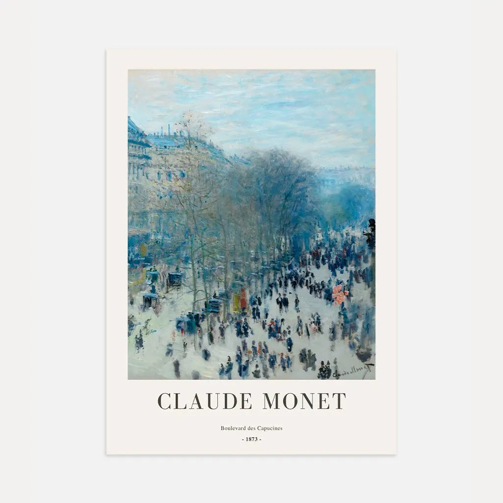 Claude Monet – Bulevar de los Capuchinos (1873) Póster