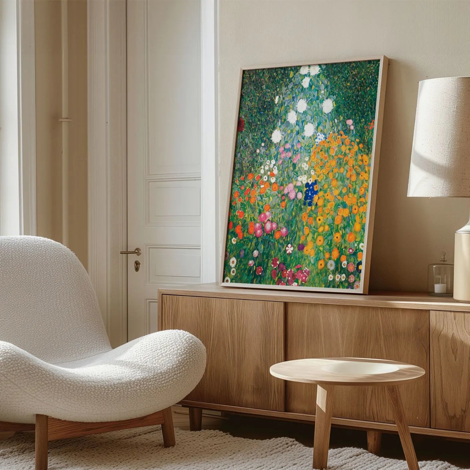 Lienzo enmarcado – Jardín florido
